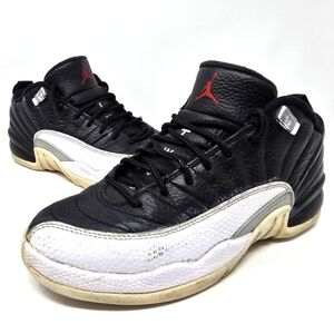 Nike Air Jordan 12 XII Retro Low Playoffs Black Whit Shoes Youth size 4.5